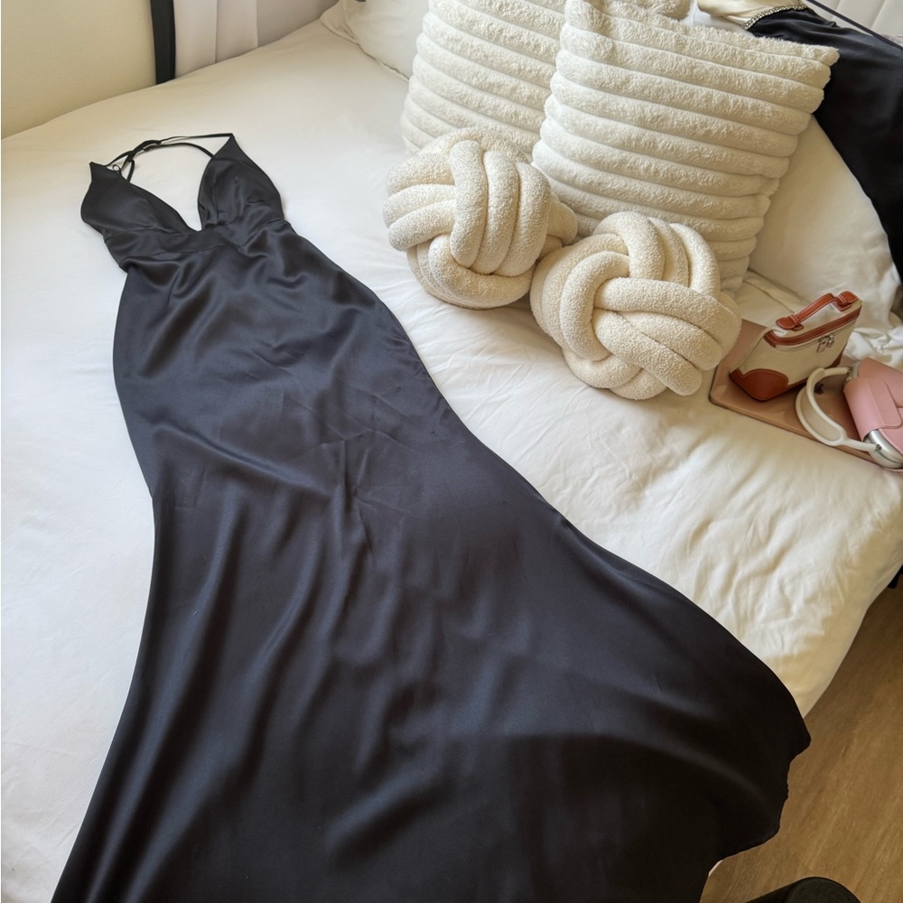Silk Black Gown Dress